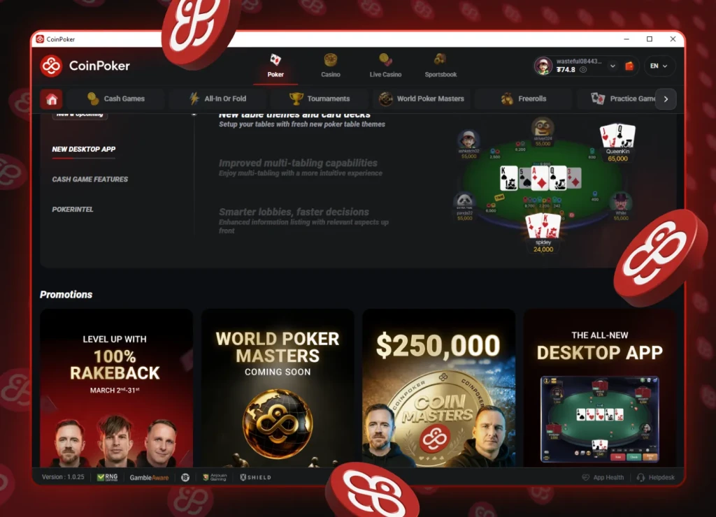 CoinPoker — личный кабинет и выплаты